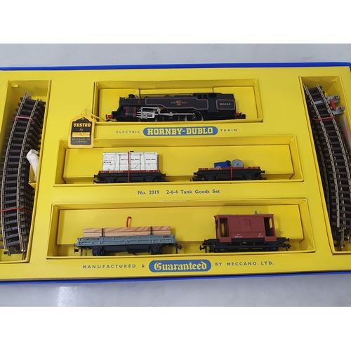 1093 - A boxed Hornby Dublo 2019 2-6-4T Goods Set. First issue with metal couplings, unused in mint conditi... 