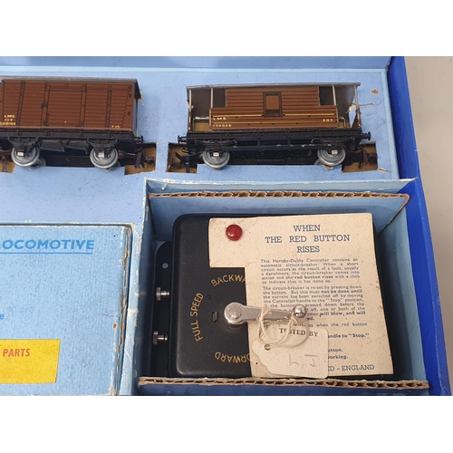 1102 - A boxed Hornby Dublo EDG7 LMS Royal Scot Set, second issue type without gold leaf transfers. Locomot... 