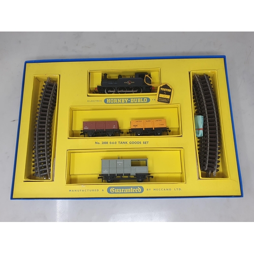 1115 - A rare Hornby Dublo 2008 late boxed 0-6-0 Goods Set. Set in blue and white box is difficult to find,... 