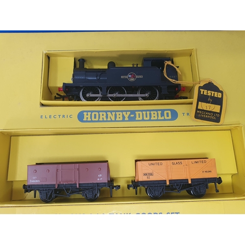 1115 - A rare Hornby Dublo 2008 late boxed 0-6-0 Goods Set. Set in blue and white box is difficult to find,... 