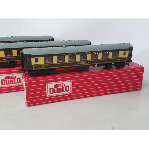 1117 - Three boxed Hornby Dublo Pullman Coaches, fixed bogie versions 4305 'Aries', 4306 2nd Class and 4307... 