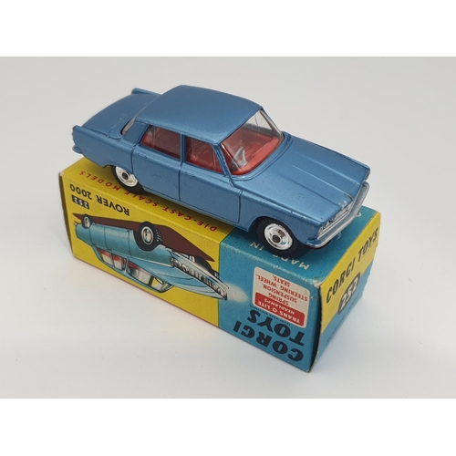 1181 - A boxed Corgi Toys No.252 metallic blue Rover 2000, Nr M-M, box Ex