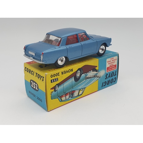 1181 - A boxed Corgi Toys No.252 metallic blue Rover 2000, Nr M-M, box Ex