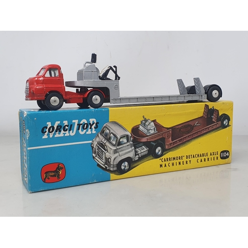 1184 - A boxed Corgi Major No.1104 'Carrimore' detachable axle Machinery Carrier with red cab, Nr M-M, box ... 