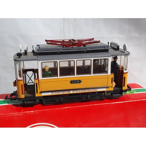 1227 - A boxed L.G.B G Gauge No.2035 0-4-0 Electric Pantograph Tram