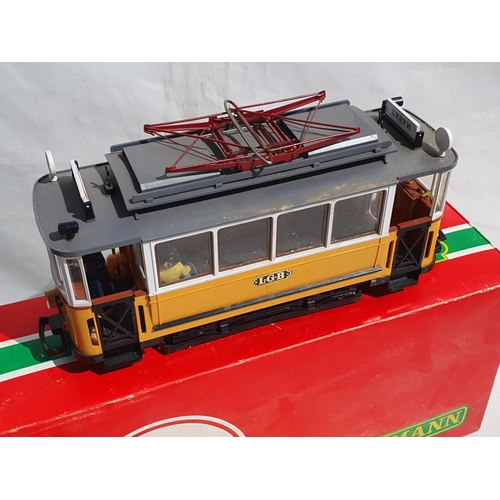 1227 - A boxed L.G.B G Gauge No.2035 0-4-0 Electric Pantograph Tram