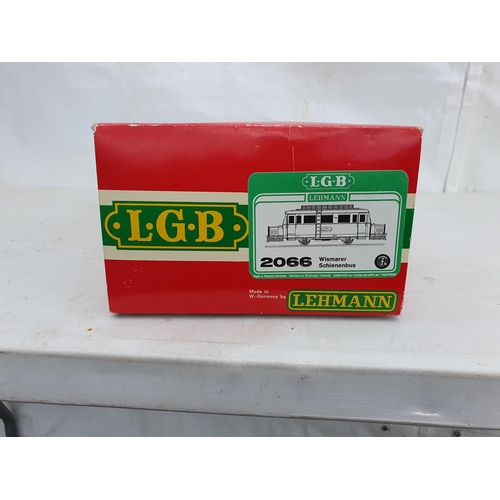 1233 - A boxed L.G.B. No.2066 G Gauge Wismar Rail Pig Snout Locomotive