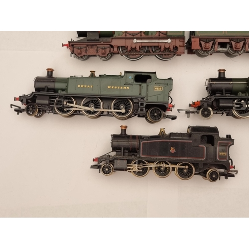 1343 - Six unboxed 00 gauge Locomotives including Lima 2-6-2T, Airfix GWR Prairie Tank, Hornby GWR Prairie ... 