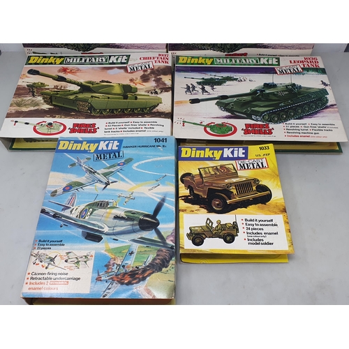 Six unmade Dinky Toys Military Kits including 1033 US Jeep, 2x