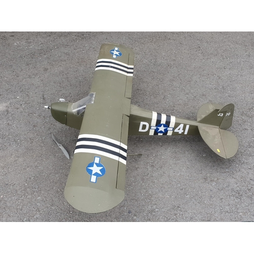 1658 - A radio control petrol driven model of a Lysander Aircraft with motor and servos A/F 5ft 4in W x 4ft... 