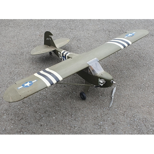 1658 - A radio control petrol driven model of a Lysander Aircraft with motor and servos A/F 5ft 4in W x 4ft... 