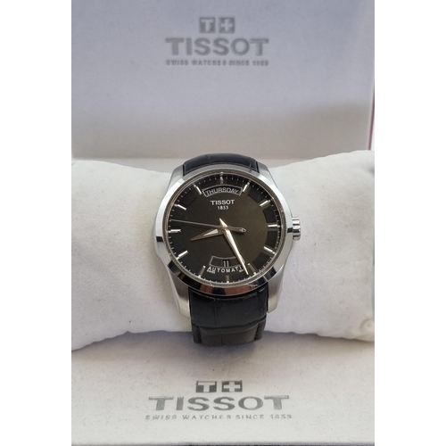 152 - A gentleman's Tissot Couturier Automatic Wristwatch the black dial with hourly baton markers, sweep ... 