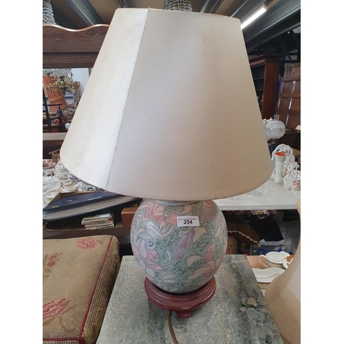 254 - A pair of Portmeirion Table Lamps and Shades, an Oriental Table Lamp and Shade and one other (shades... 