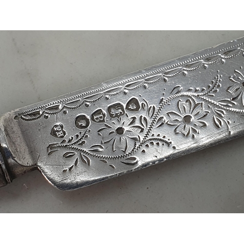 127 - A Victorian silver Christening Knife, Fork and Spoon with engraved floral decoration, London 1877/8.... 