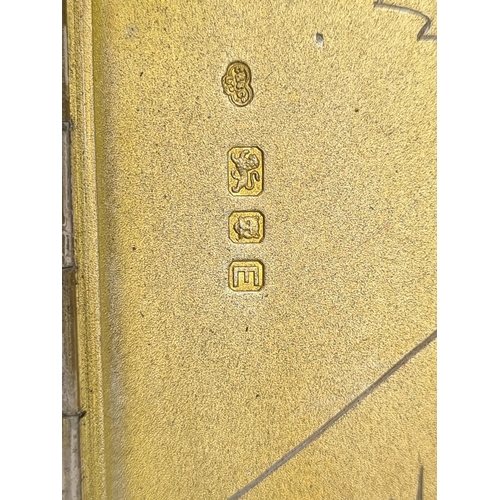 136 - A George VI silver Cigarette Case with engine turning and interior signatures, London 1940, 215gms