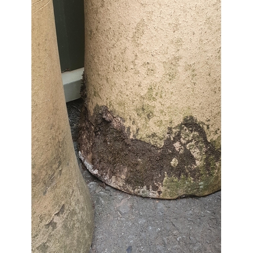 237 - A near pair of buff coloured Chimney Pots, 3ft 1