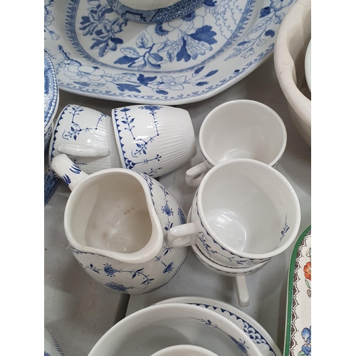 272 - A quantity of blue and white china including a stoneware Tureen, a Stone china Meat Plate, a small T... 