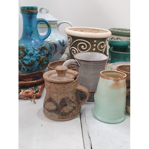 316 - A quantity of art pottery including Mugs, Vases, Ewer, etc, (R4)