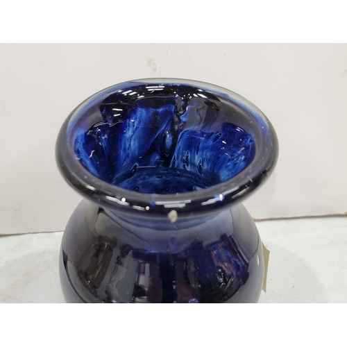 324 - A 19th Century blue glass Vase, possibly Bristol, 3 1/2in H, (R4)