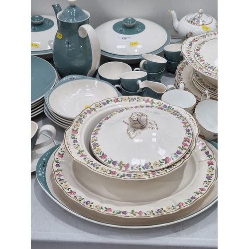 329 - A quantity of Royal Doulton 'Spindrift' dinner and coffee ware including Plates, Coffee Pot, Tureens... 