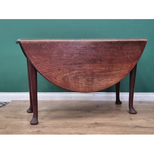 36 - An 18th Century mahogany dropleaf Dining Table on turned supports and pad feet 4ft W x 2ft 5in H (R3... 