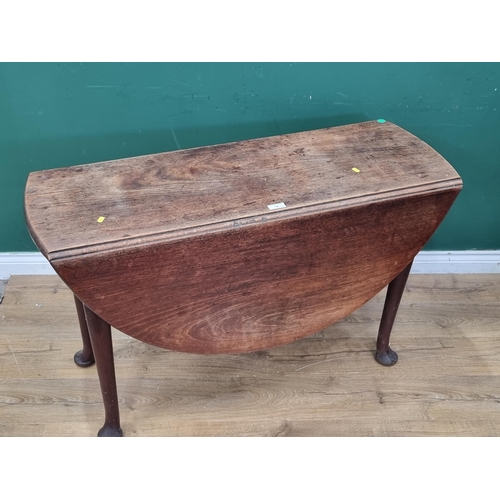 36 - An 18th Century mahogany dropleaf Dining Table on turned supports and pad feet 4ft W x 2ft 5in H (R3... 