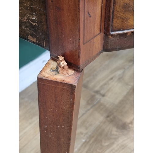 452 - A 19th Century mahogany and ebony strung bow fronted Sideboard single cupboard door and two drawers ... 