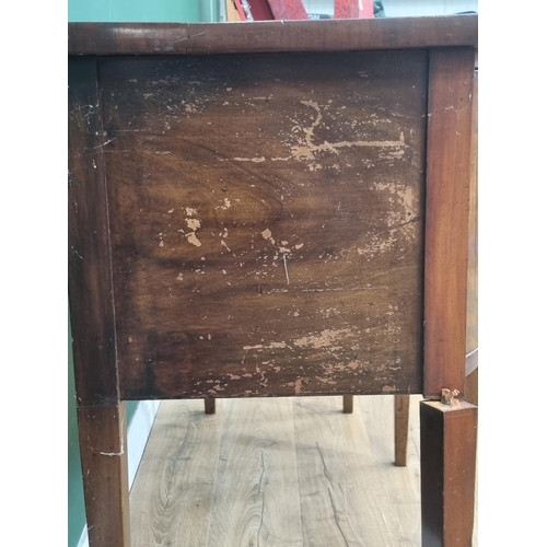 452 - A 19th Century mahogany and ebony strung bow fronted Sideboard single cupboard door and two drawers ... 