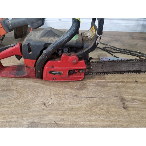 457 - A Partner Strimmer, a Husqvarna Strimmer and a Jonsered Chainsaw