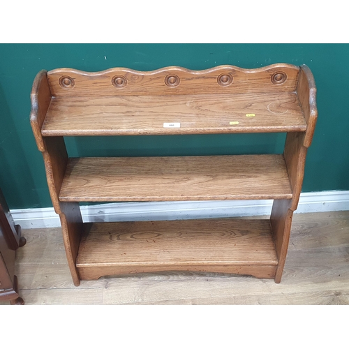 460 - An oak open Bookcase 2ft 7in H x 2ft 6in W and a mahogany veneered Robing Mirror fitted single drawe... 