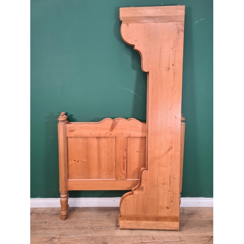 50 - A pine Single Bed 3ft 10in W, some woodworm (R1)