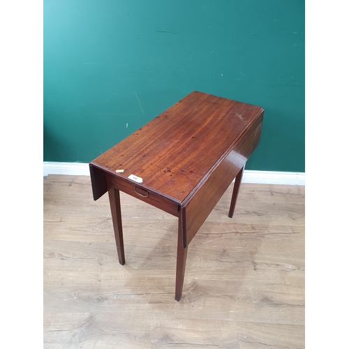 530 - A 19th Century mahogany Pembroke Table fitted end cutlery drawer raised on square supports 2ft 6in W... 