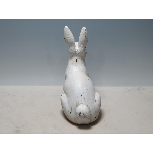 571 - A white painted cast metal Figure of a Hare, 11