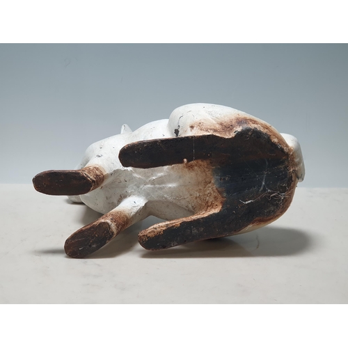 571 - A white painted cast metal Figure of a Hare, 11