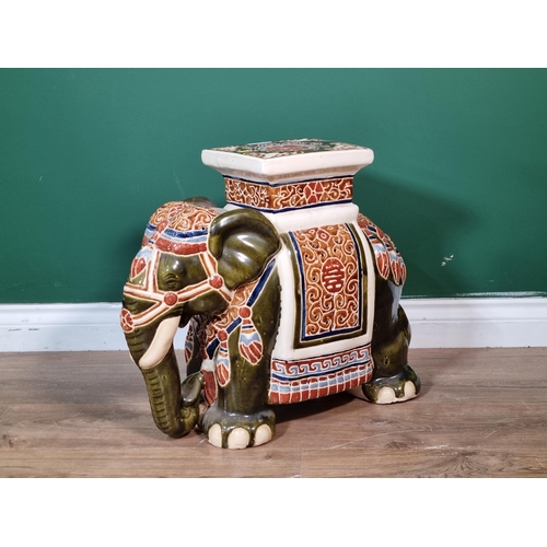 664 - A ceramic Elephant Plant Stand 1ft 5in H (R7)