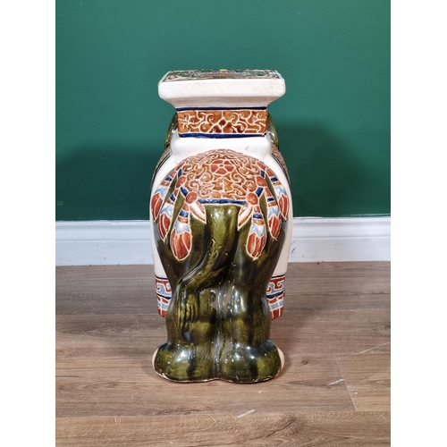 664 - A ceramic Elephant Plant Stand 1ft 5in H (R7)