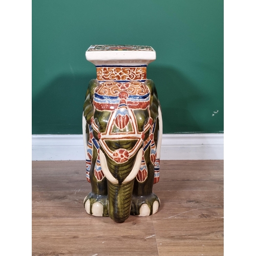 664 - A ceramic Elephant Plant Stand 1ft 5in H (R7)