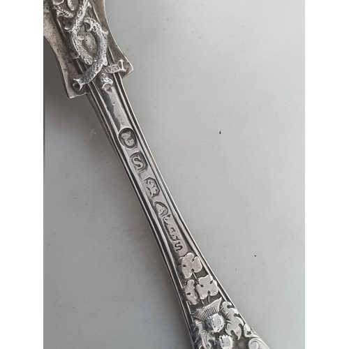 670 - One dozen William IV silver Teaspoons with shamrock and floral finials, London 1833