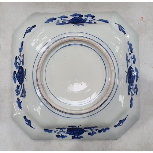 655 - A 19th Century octagonal Dish with painted Imari decoration of display of flowers 1ft W (R3)