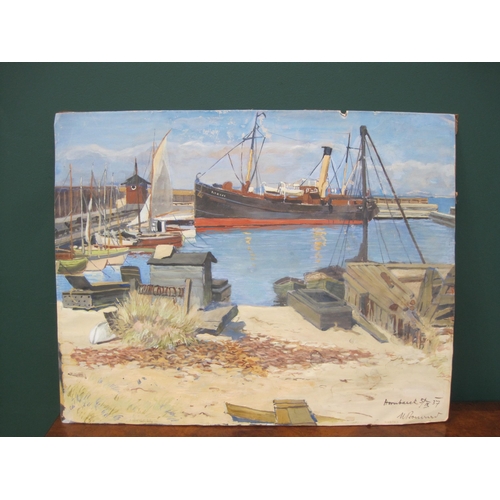 356 - CLARENCE W. NORTHING. Dearham Bridge (Cumbria), oil on board, unframed, 12 x 16 in; together with an... 