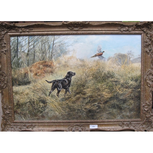 373 - HENRY WILKINSON. A Pointer and Pheasants, signed, oil on canvas, 20 1/2 x 31 in