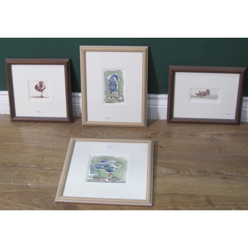 408 - MARY ANN ROGERS. Flying Mallard, signed, watercolour 6 x 14 in; and four sketches of various animals... 