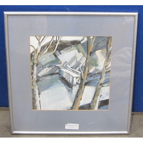 410 - NOEL SHEPHERDSON. River Clun in Winter, Dusk, signed, watercolour and gouache, 5 x 7 in; an oil on b... 