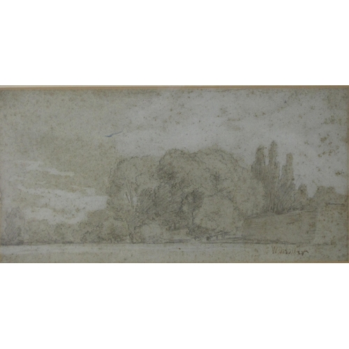 414 - HENRY BRIGHT. A Rocky river landscape, pencil, 7 x 10 1/4 in; together with a selection of other wat... 