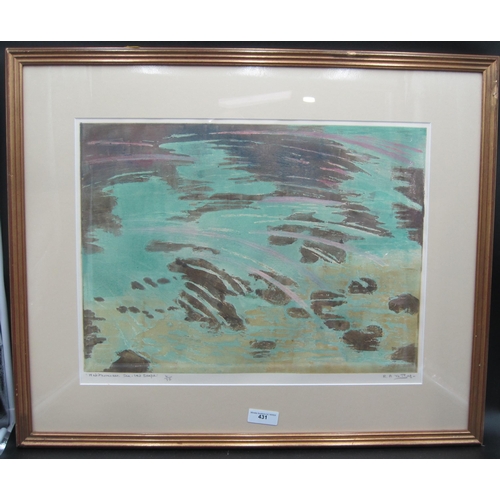 431 - RACHEL ANN LE BAS , NEAC, RE. 'Mediterranean Sea-bed Scape', Fine Feathers (Peacock) 'Pheasant Finer... 