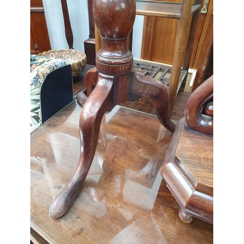 19 - A 19th Century mahogany Pillar Table A/F 2ft 3in H x 2ft D, a Victorian mahogany Dressing Mirror 2ft... 