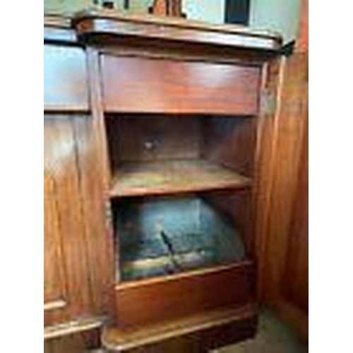 540 - A Victorian mahogany mirror back Sideboard fitted single drawer above pair of cupboard doors, flanke... 