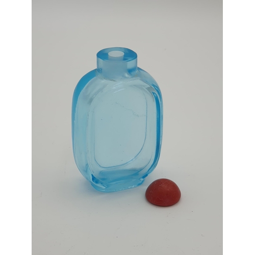 219 - A glass Snuff Bottle formed as corn on the cob, a pale blue glass Snuff Bottle and two others