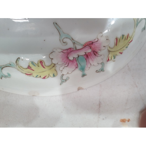 294 - A Chinese floral decorated Dish, 9in diam, A/F, two Staffordshire seated Spaniels, a pair of Staffor... 