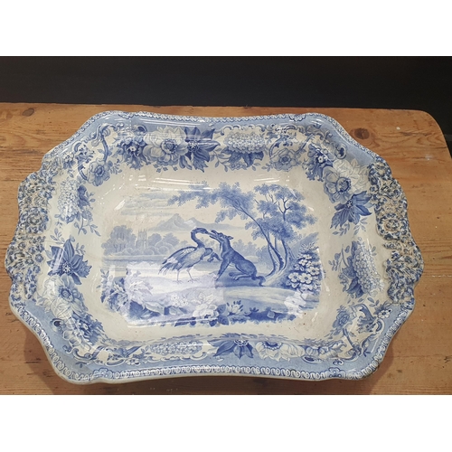 149 - A small quantity of 19th Century Spode blue and white Dinnerware printed Aesop's Fables characters i... 